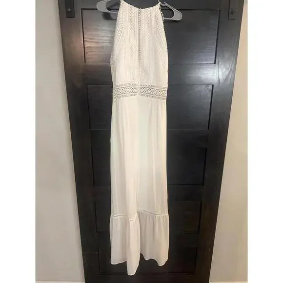 Belle Badgley Mischka White Embroidered Maxi Dress - Picture 3 of 3